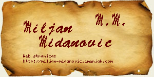 Miljan Midanović vizit kartica